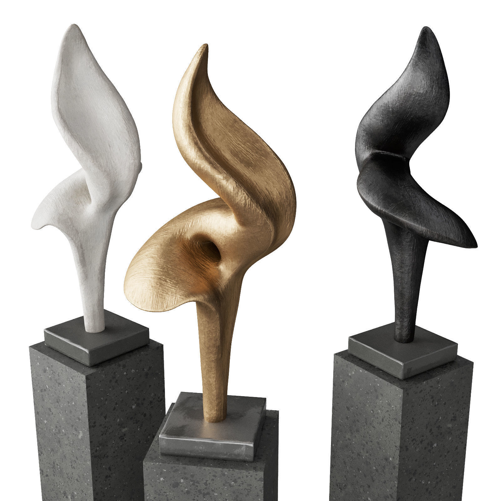 Calla Lily art sculpture 3D model_4
