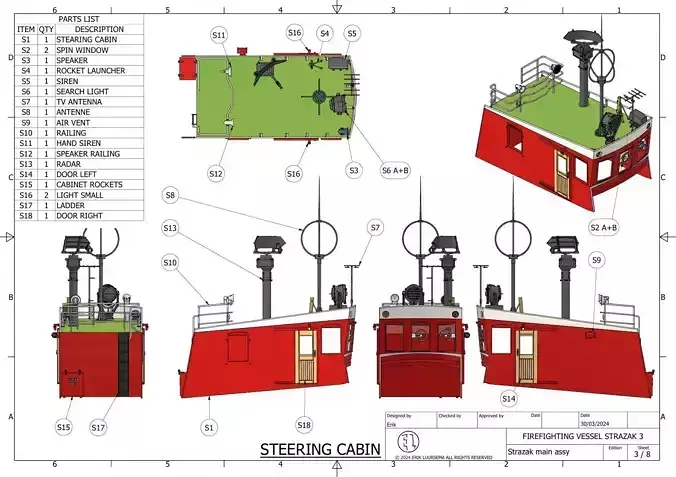 Firefighting boat Strazak 3 Part 5 of 6 group S