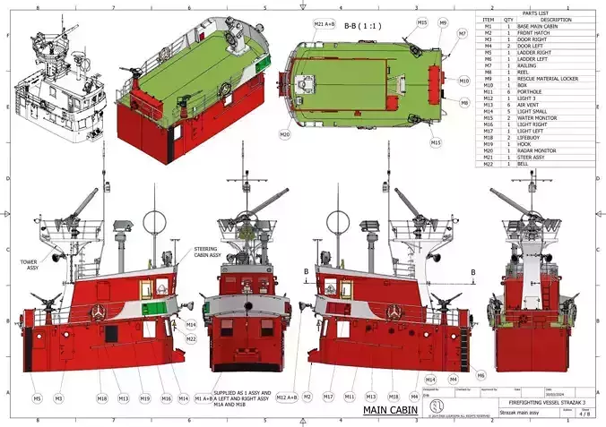 Firefighting boat Strazak 4 Part 4 of 6 group M