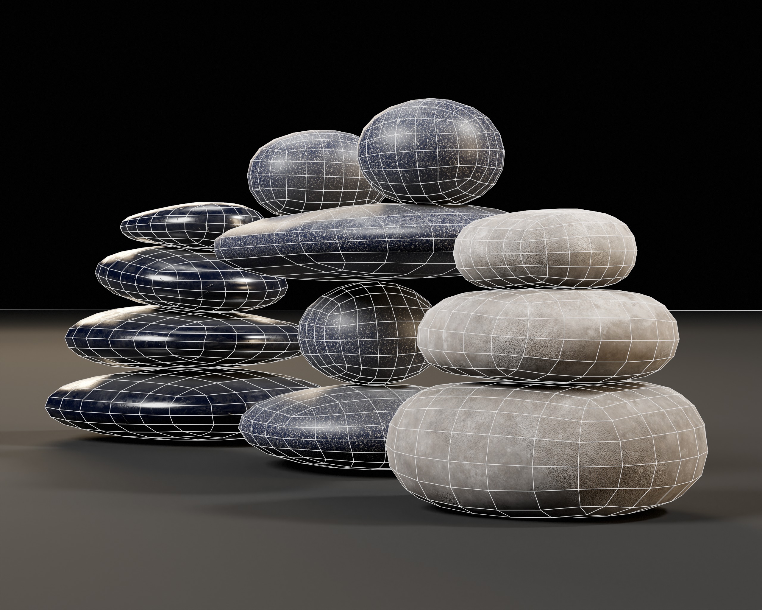 Zen Stones Low-poly 3D model_7
