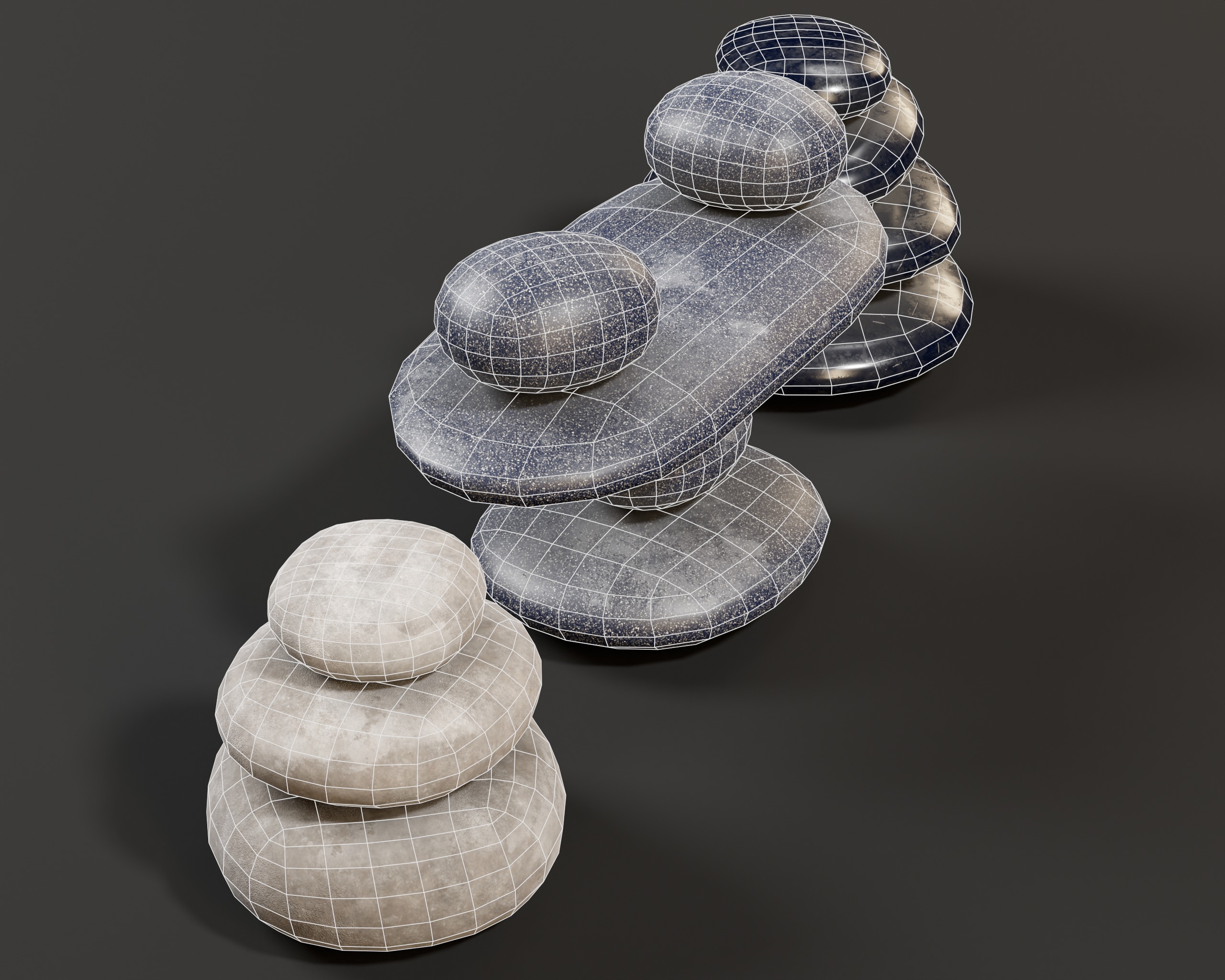 Zen Stones Low-poly 3D model_9