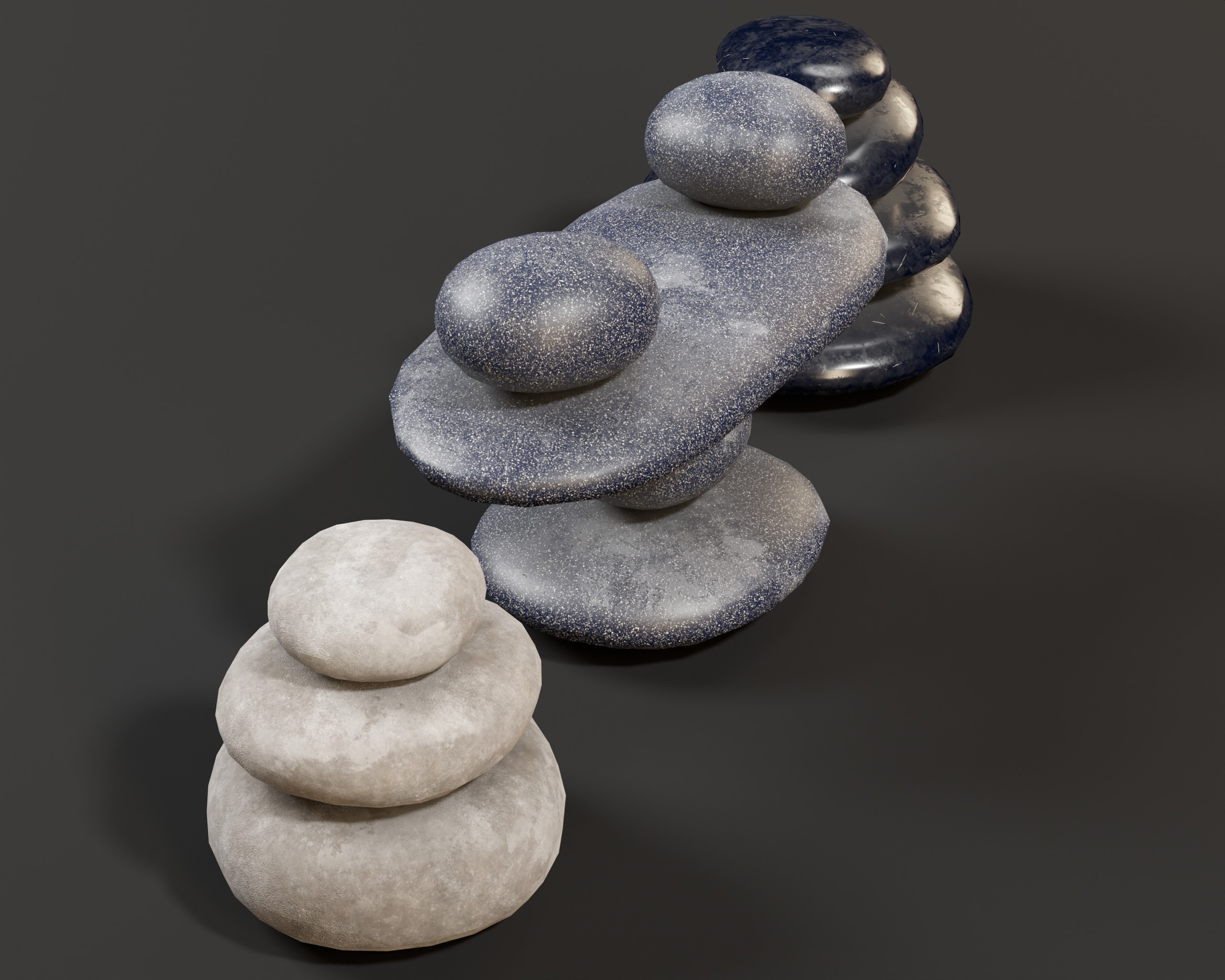 Zen Stones Low-poly 3D model_8