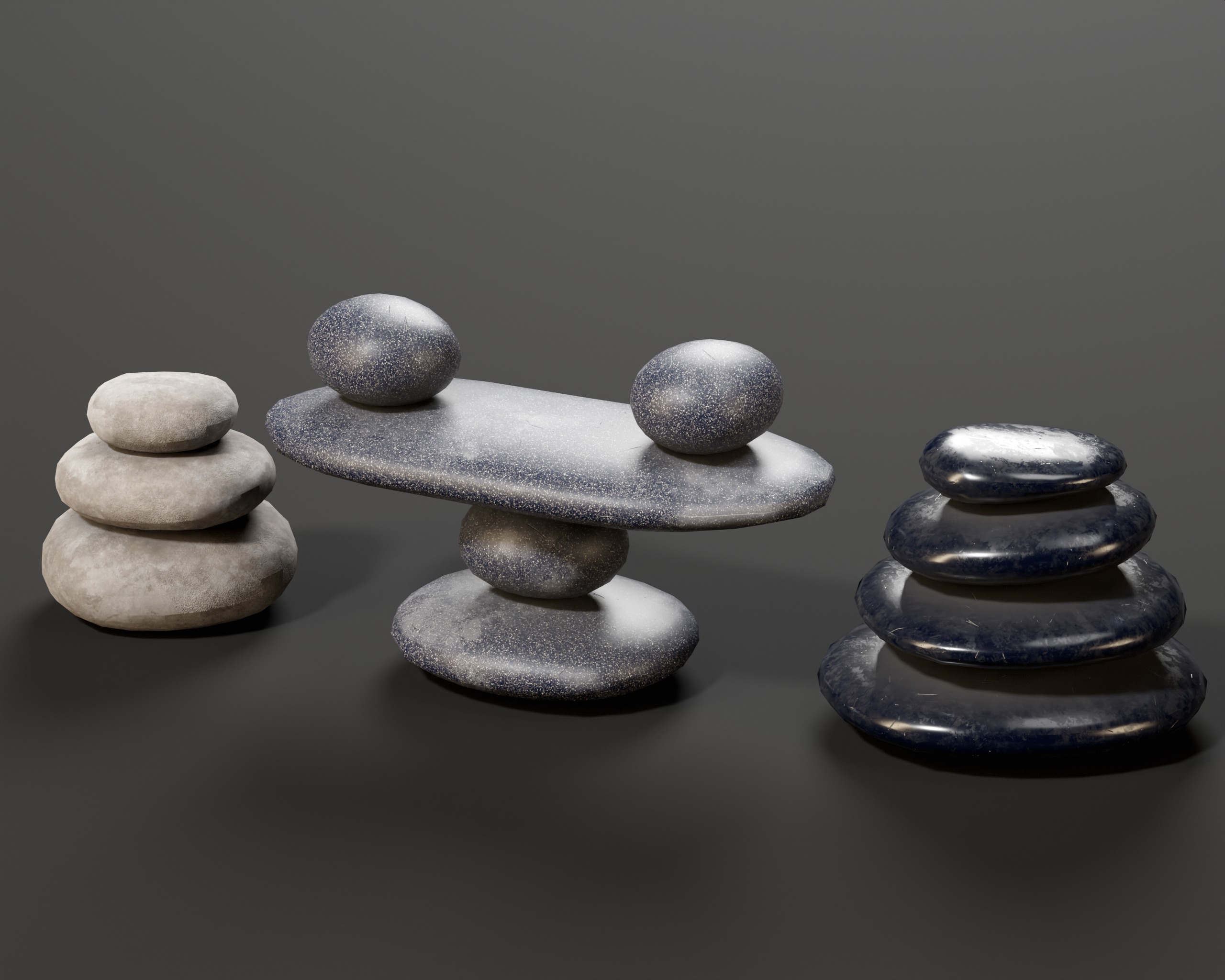 Zen Stones Low-poly 3D model_12