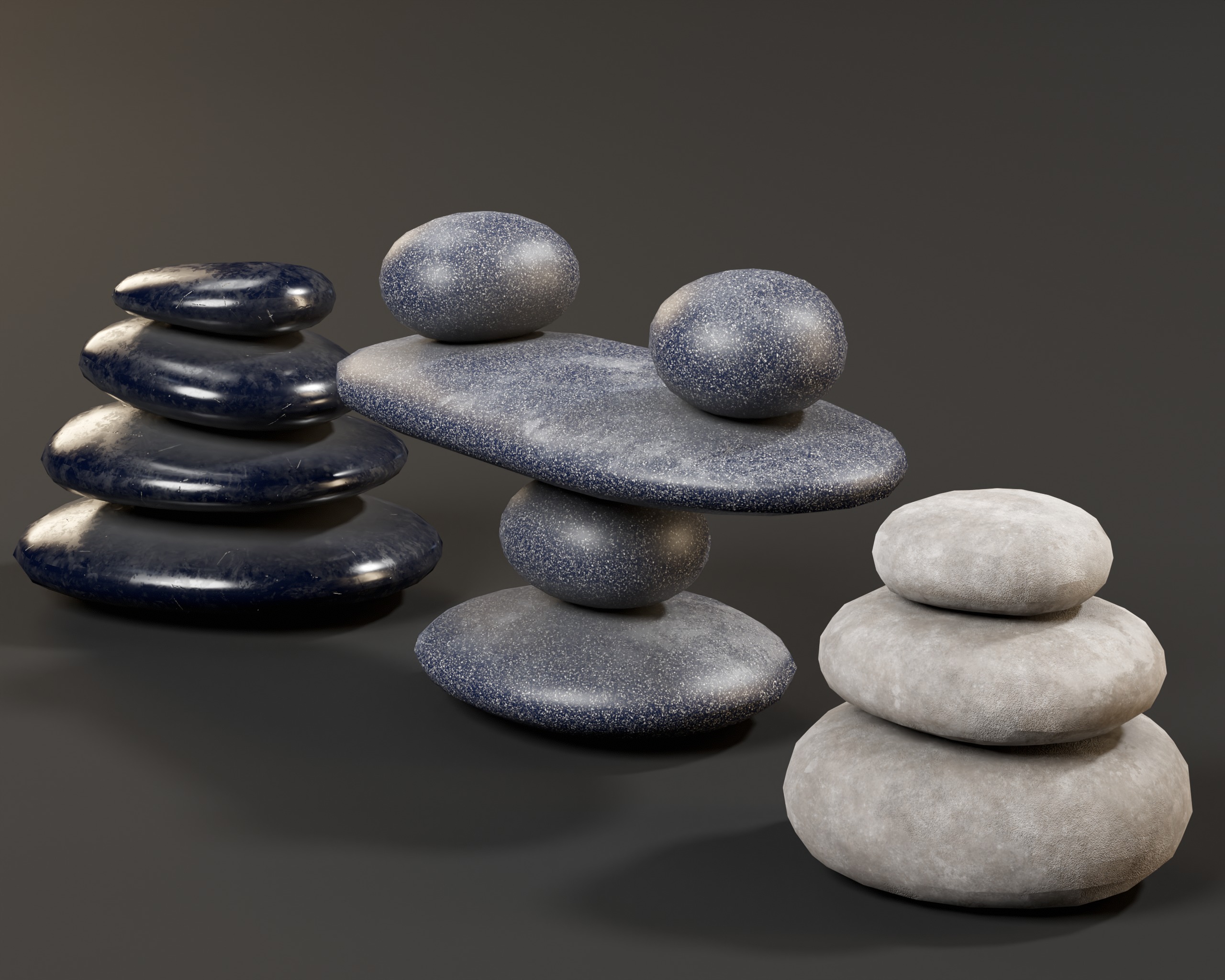 Zen Stones Low-poly 3D model_4