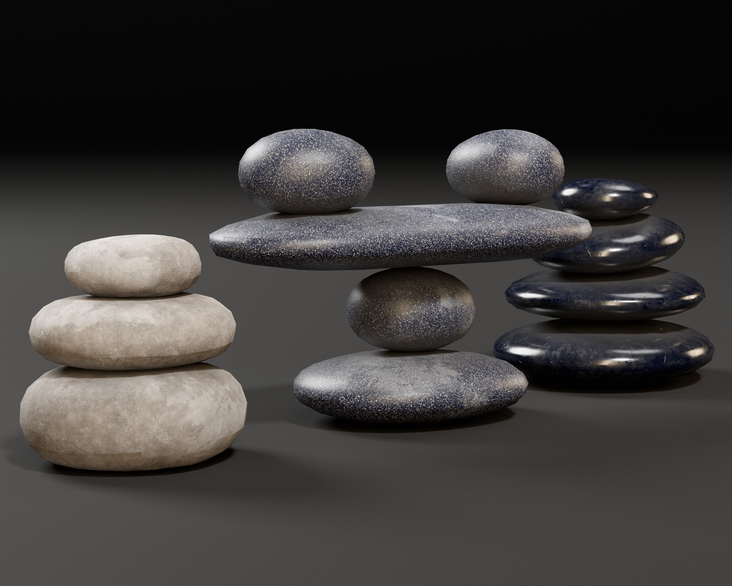 Zen Stones Low-poly 3D model_10