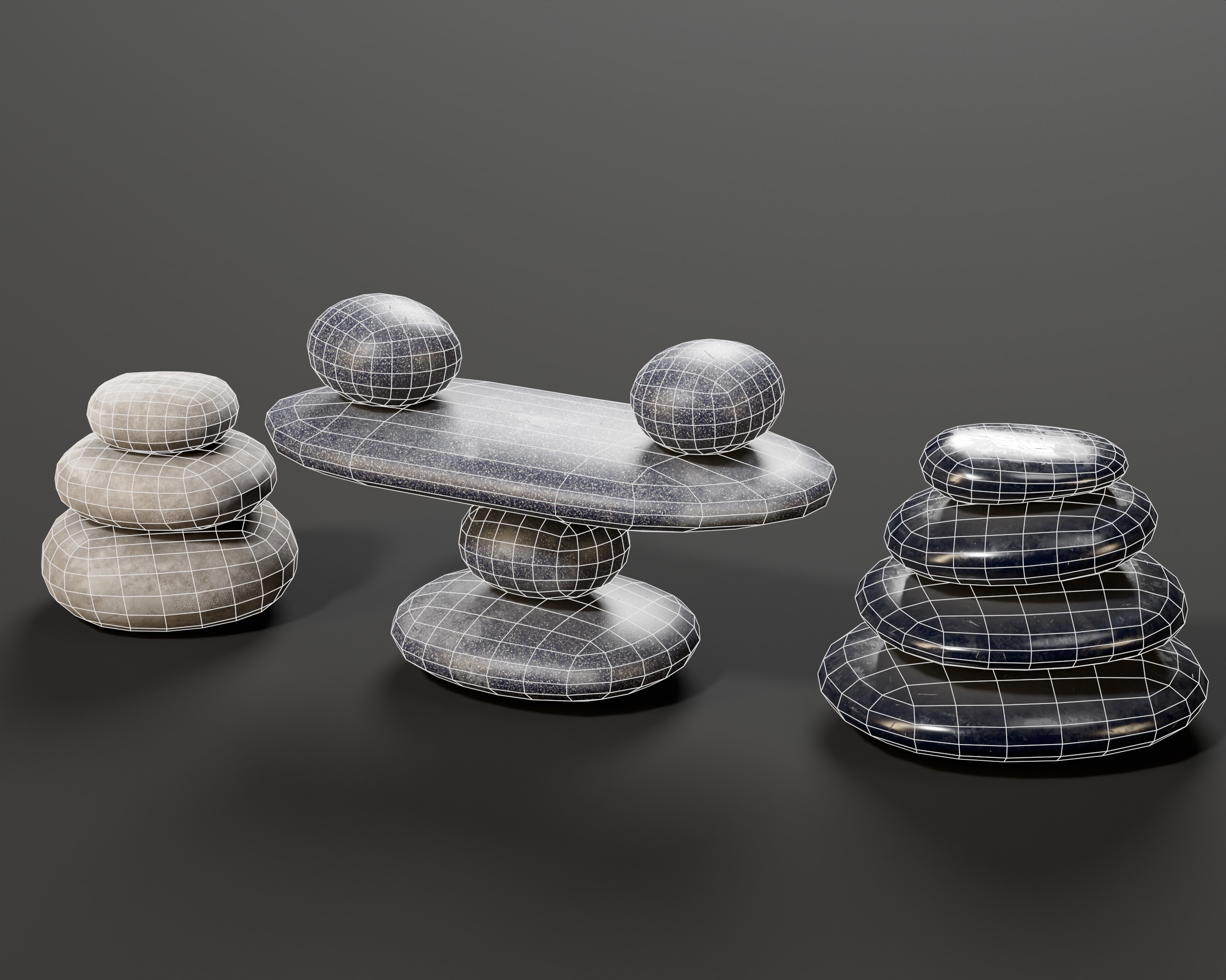 Zen Stones Low-poly 3D model_13
