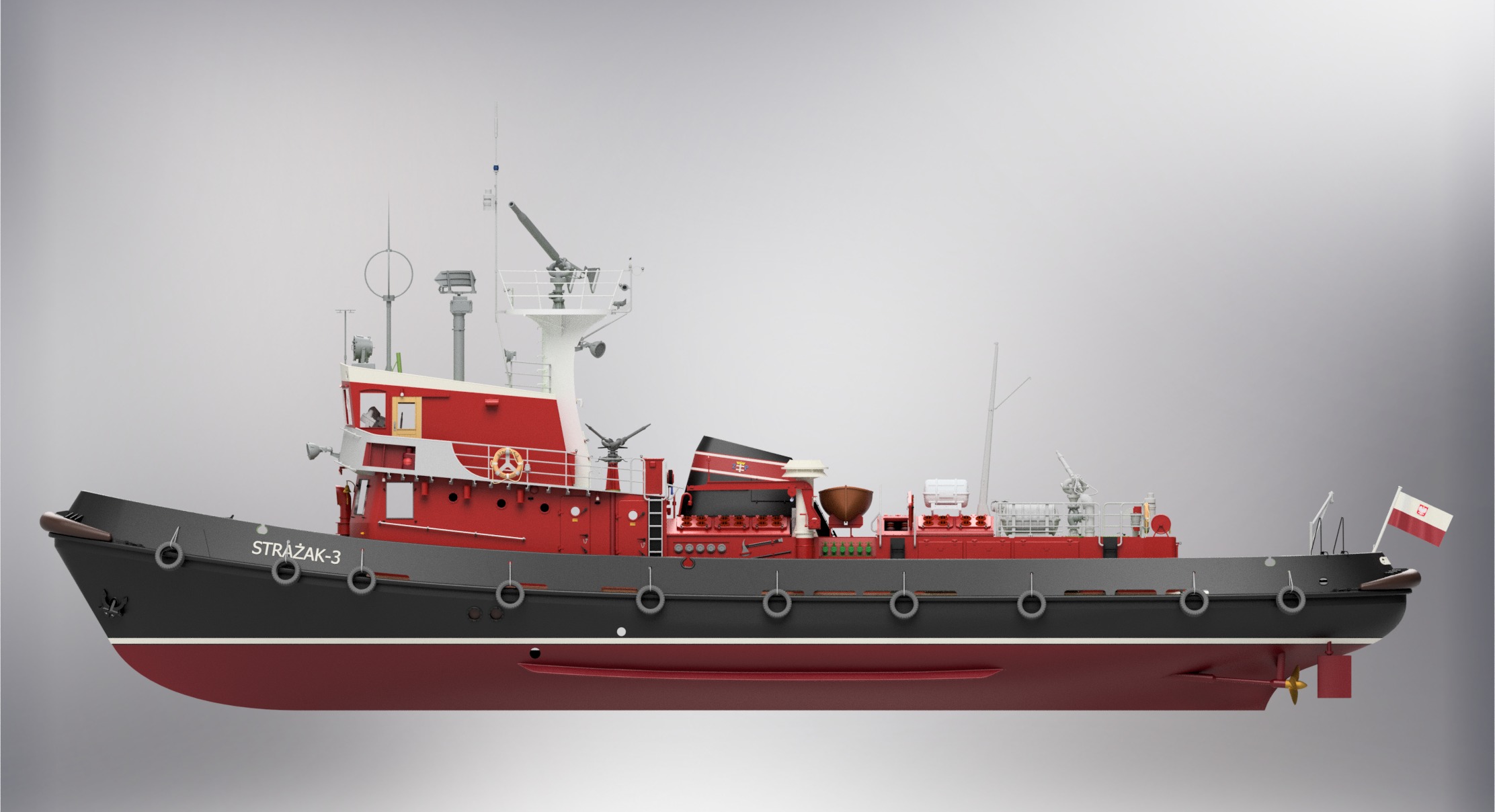 Firefighting boat Strazak 3 Part 3 of 6 group H 3D print model_4