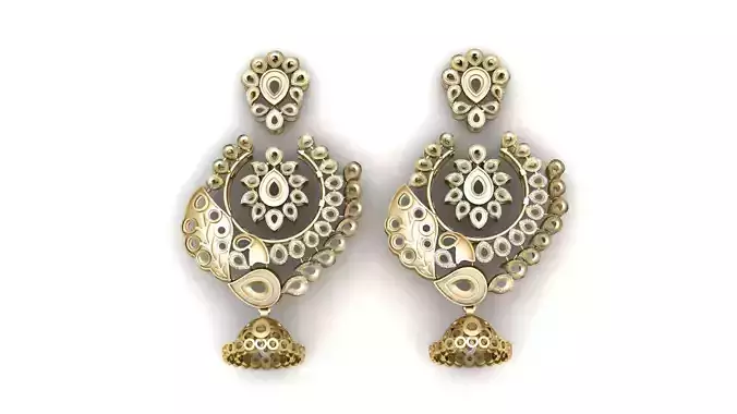 Stylish Women Fashion Earring 3d printable Model 3D print model