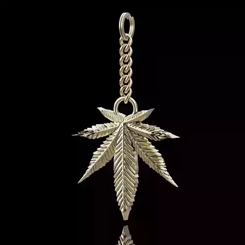 Marijuana key holder gold silver jewelry 3d printable model 