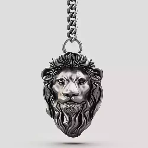 Lion key holder silver gold jewelry printable 3d model