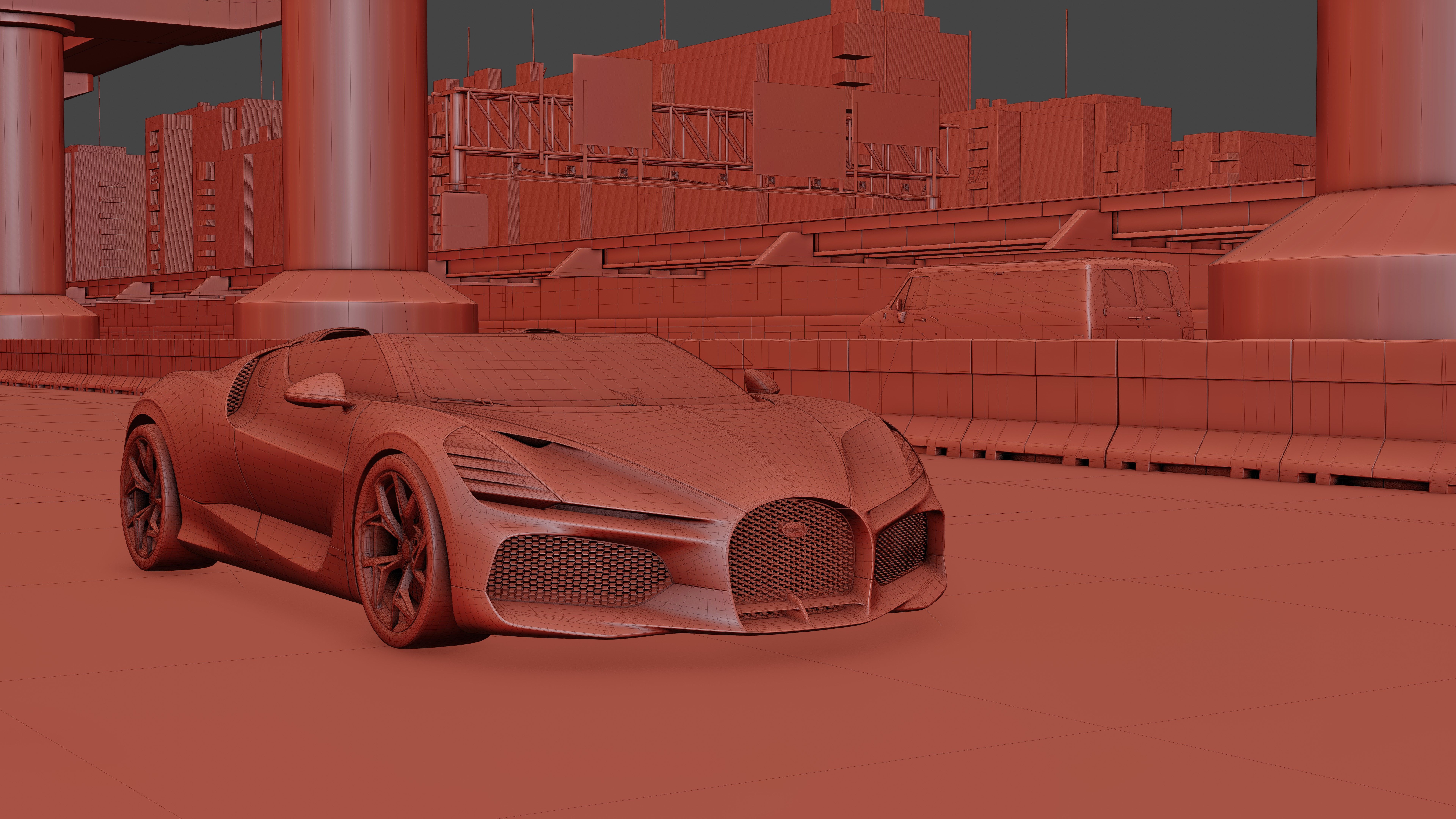 Urban Roadway Low-poly 3D model_15