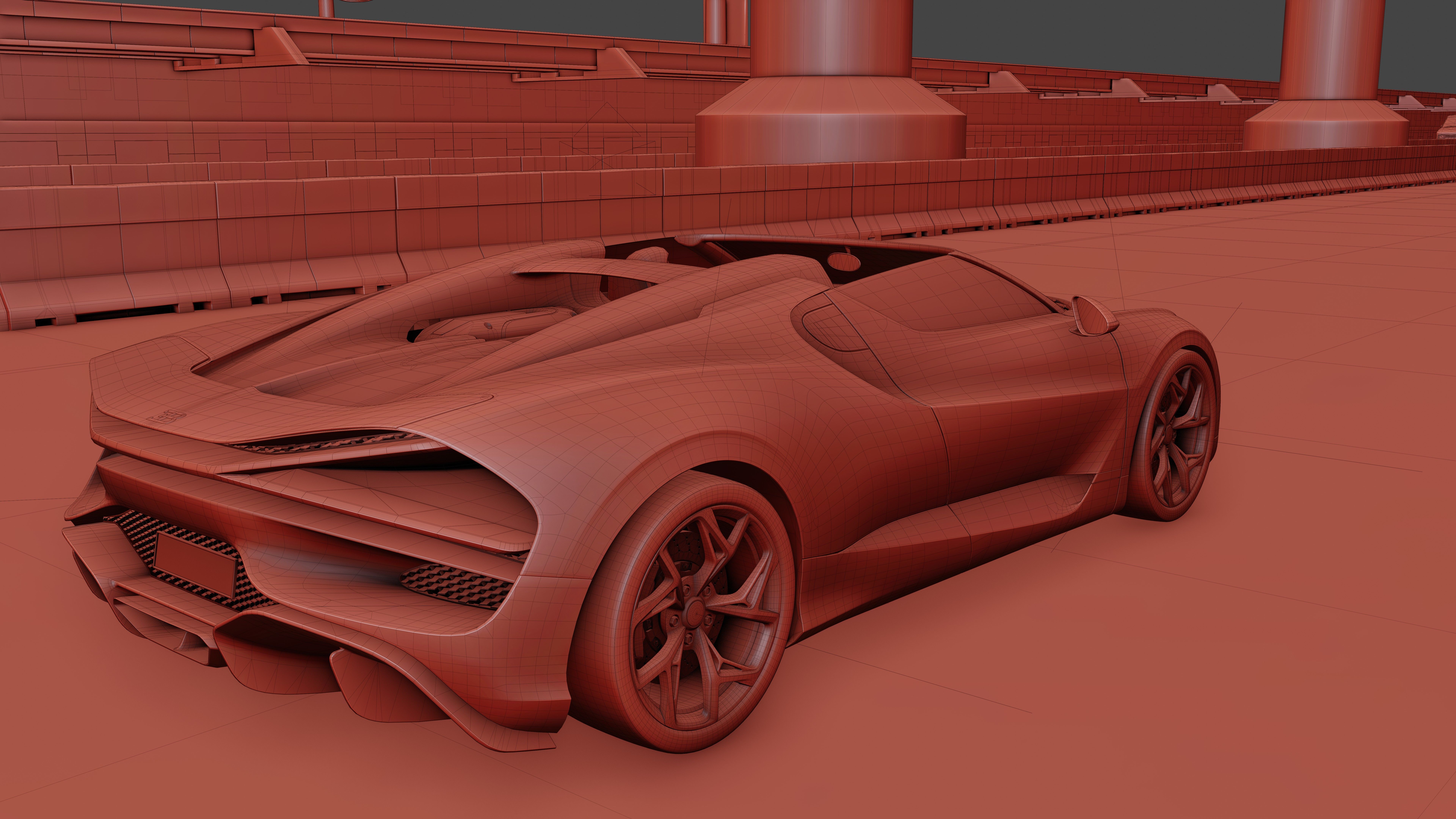 Urban Roadway Low-poly 3D model_14