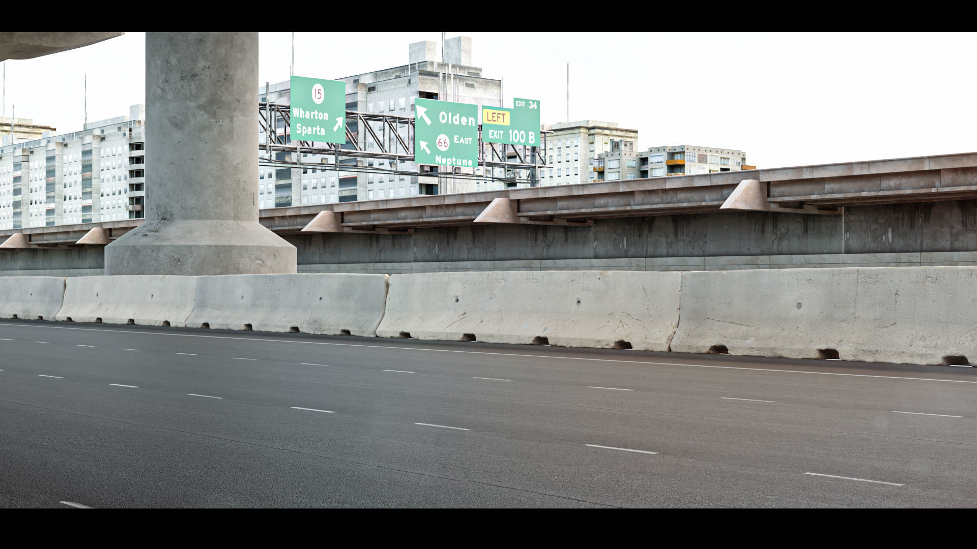 Urban Roadway Low-poly 3D model_6