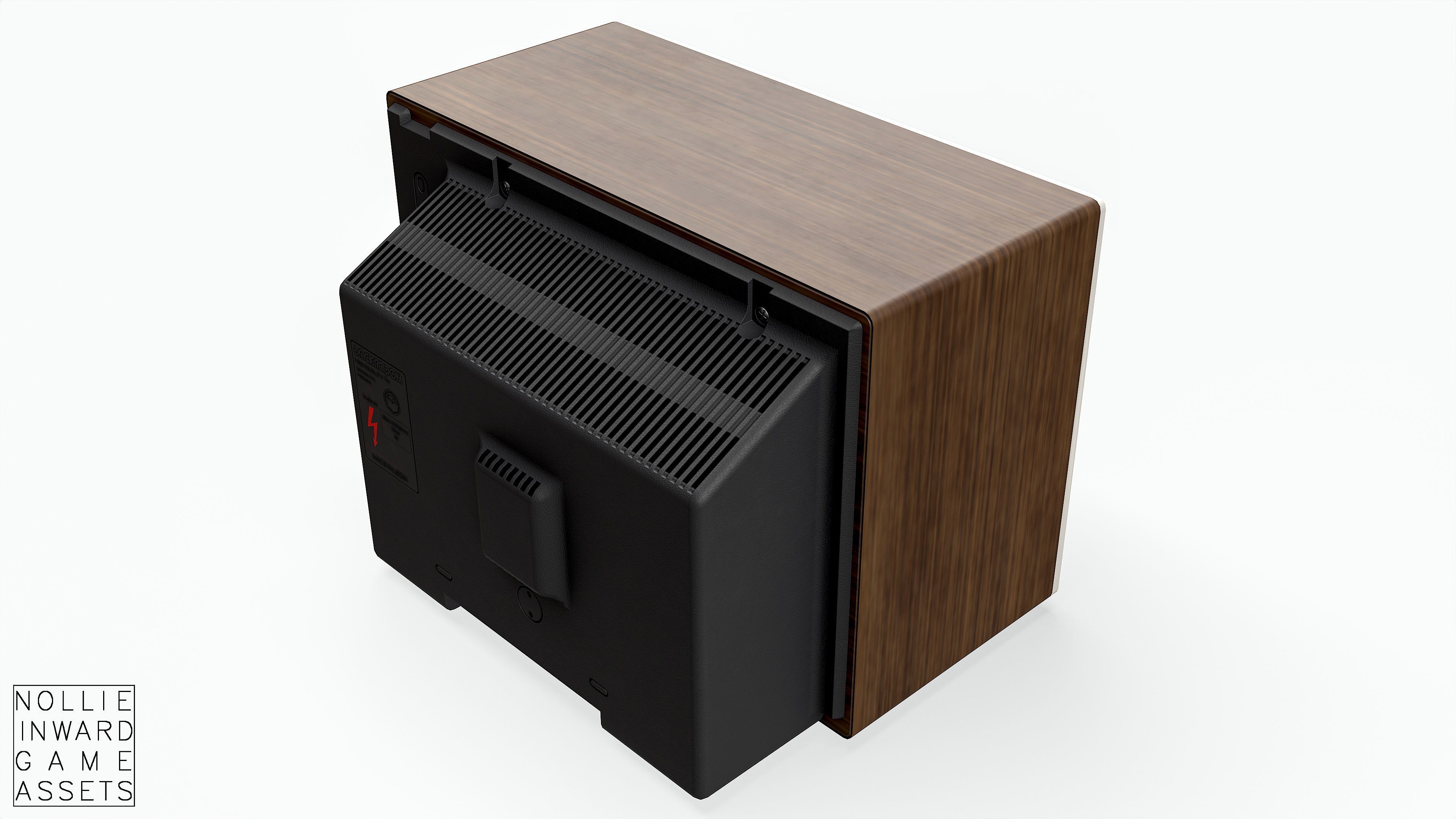 Soviet Old TV White Clean Low-poly 3D model_6