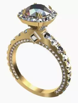 Diamond Ring Solitare 3dm stl render detail 3D print model 3D print model