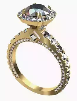 Diamond Ring Solitare 3dm stl render detail 3D print model