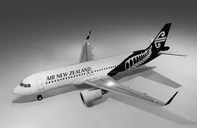 Air New Zealand airbus a320neo low poly 3d model with cockpit Low-poly 3D model