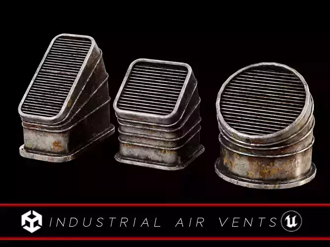 Industrial Vents Low-poly 3D model