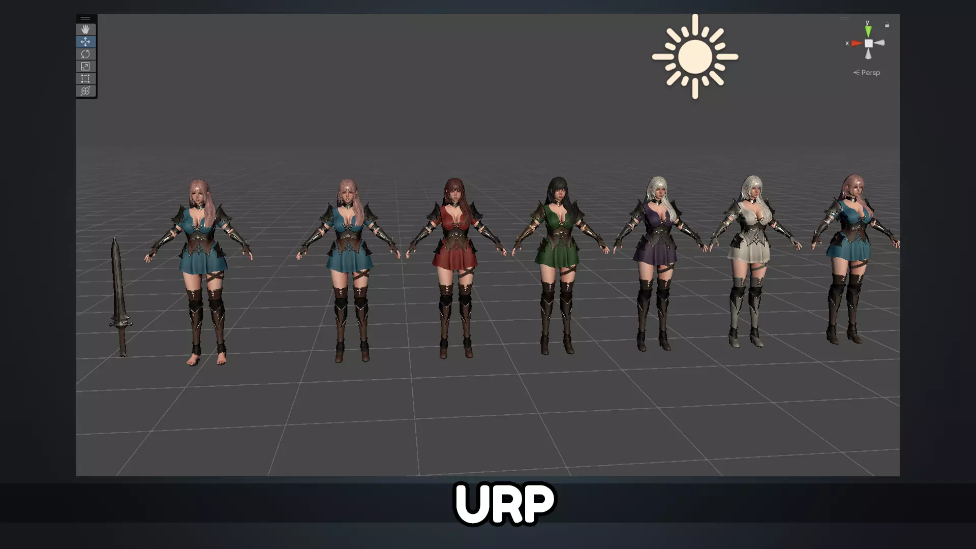 Knight Girl Elaine  Low-poly 3D model_25