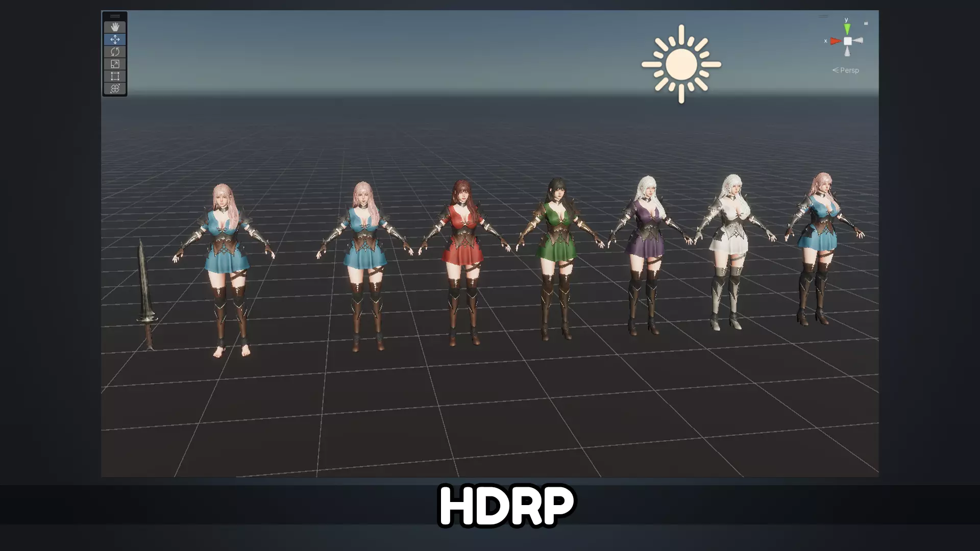 Knight Girl Elaine  Low-poly 3D model_22