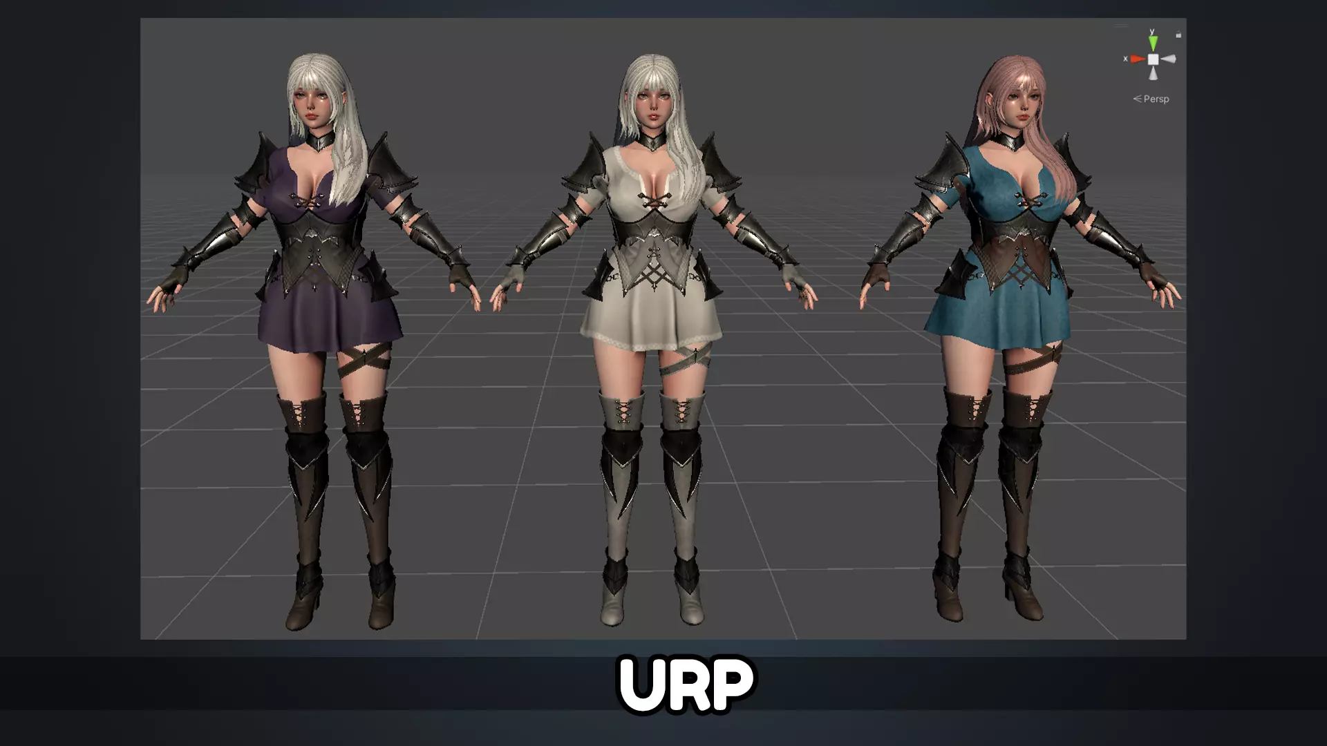 Knight Girl Elaine  Low-poly 3D model_27