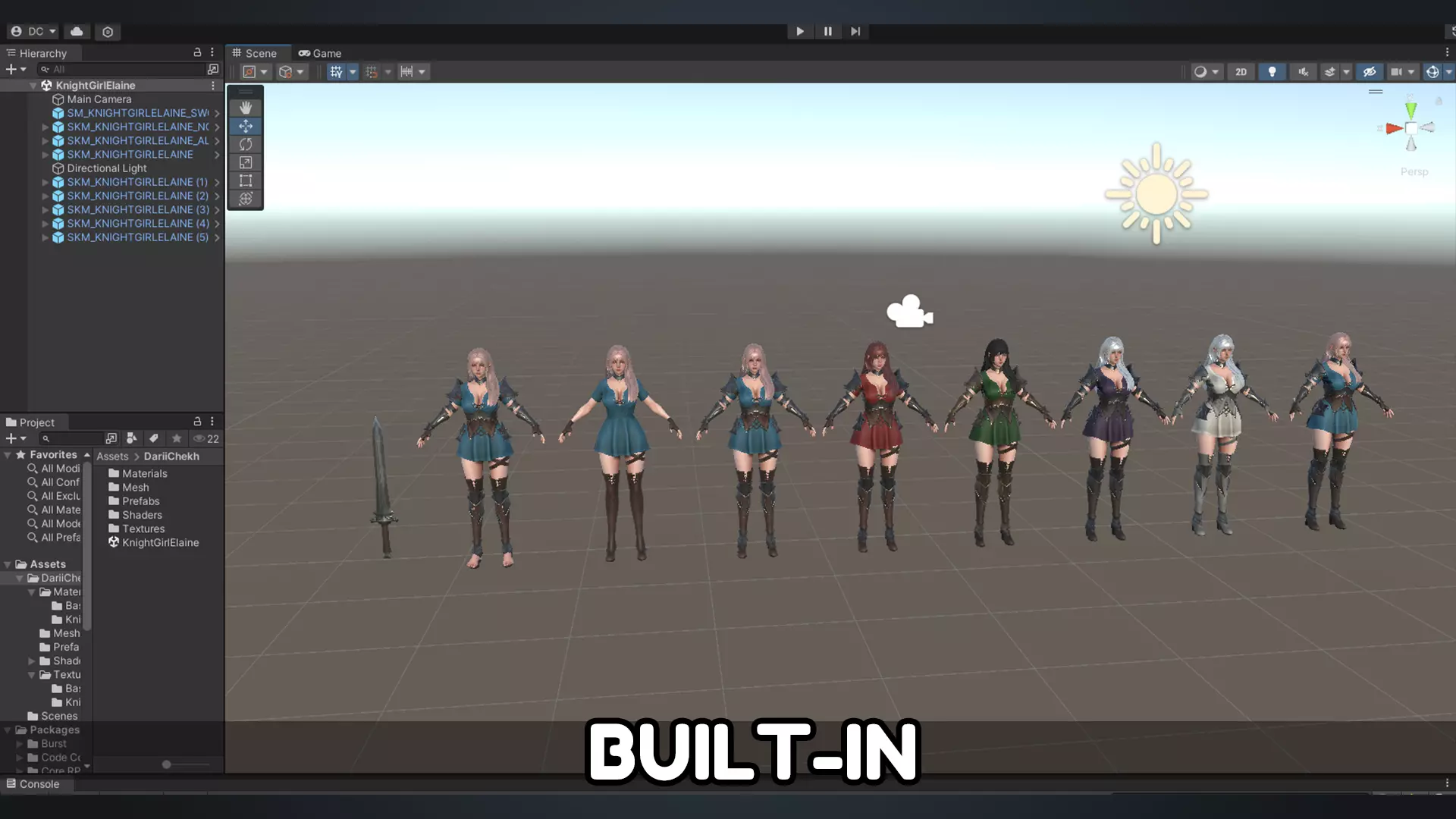 Knight Girl Elaine  Low-poly 3D model_17