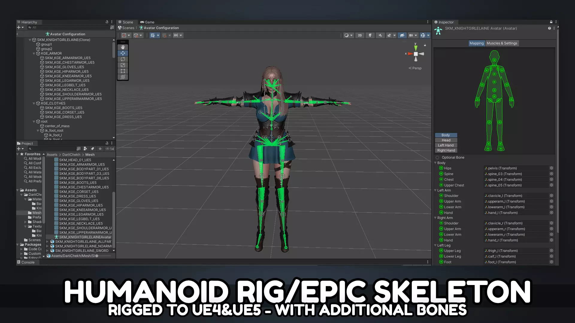 Knight Girl Elaine  Low-poly 3D model_8