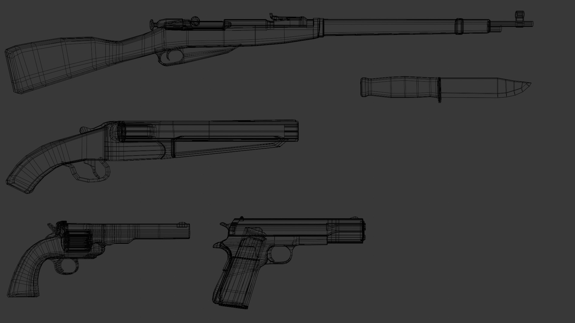 PSX - PS1 - Weapons Pack - Low Poly Low-poly 3D model_11