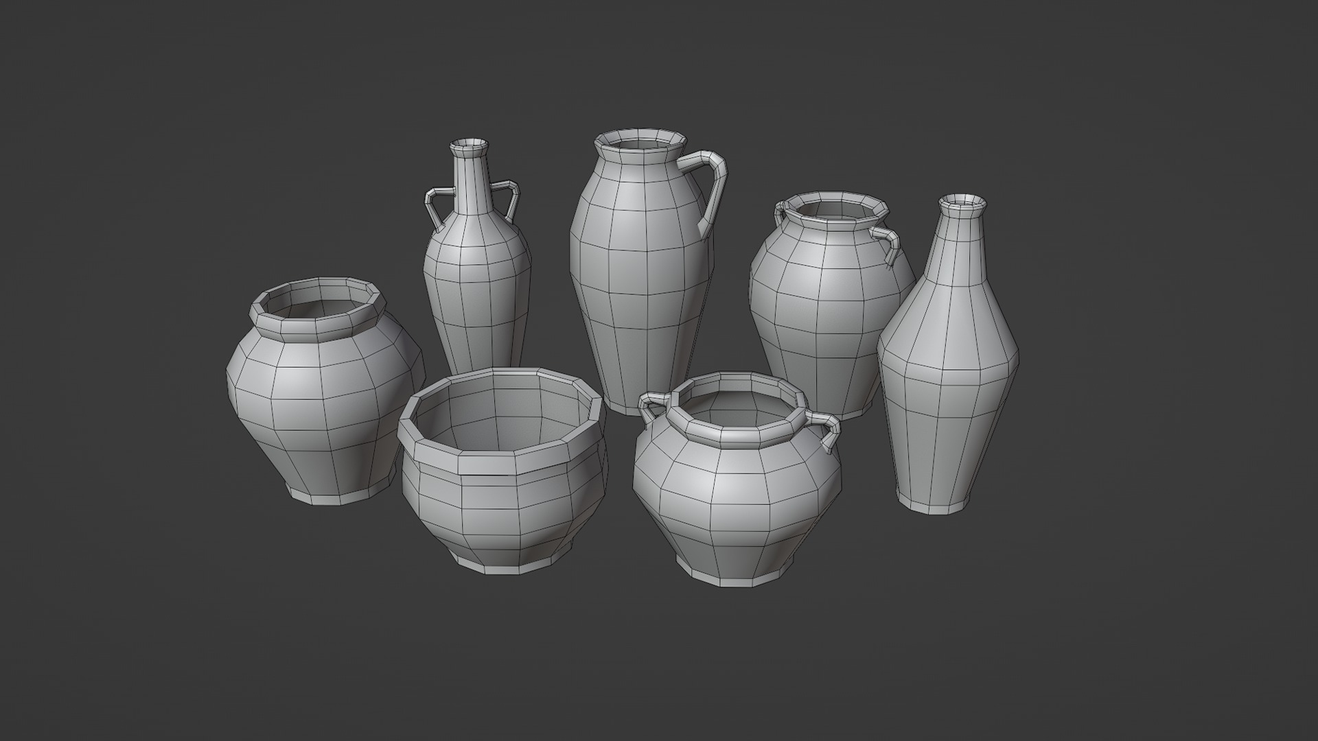 Old Clay Pottery Low-poly 3D model_6