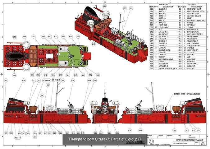 Firefighting boat Strazak 3 3D Model Pack 7