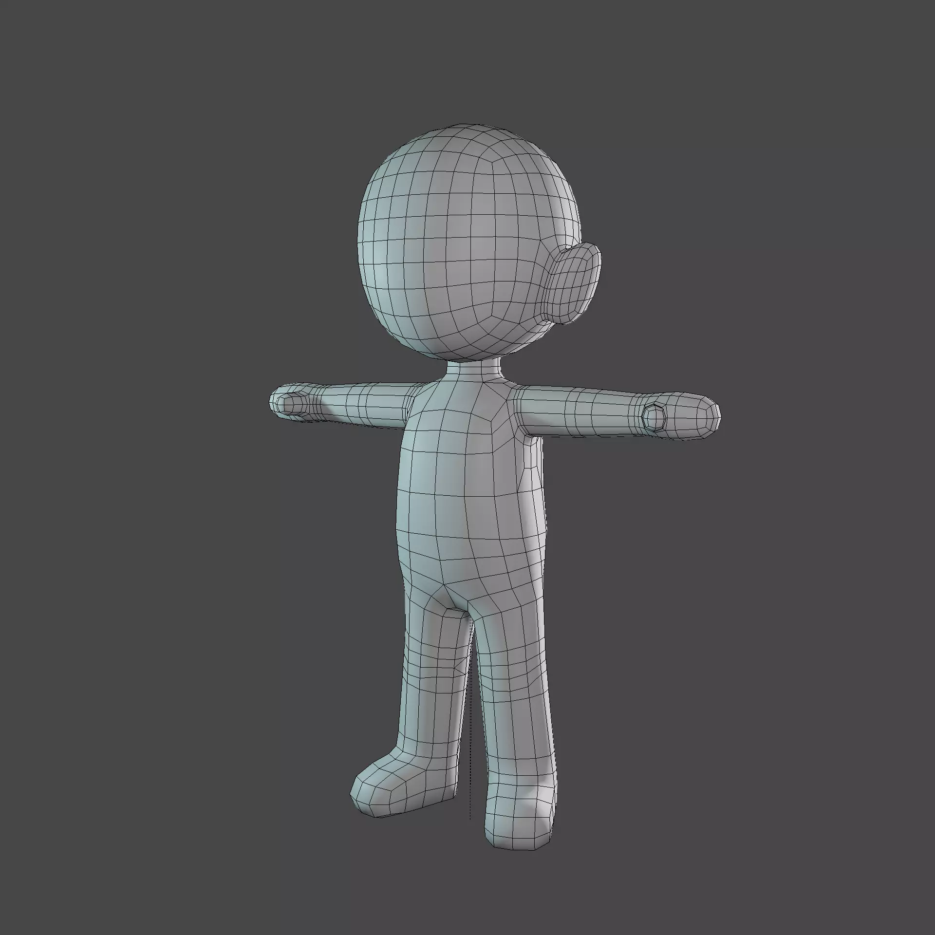 Base Mesh Chibi Character Low-poly 3D model