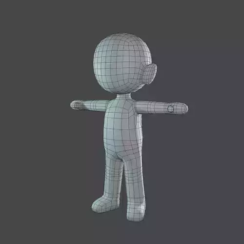 Base Mesh Chibi Character Low-poly 3D model