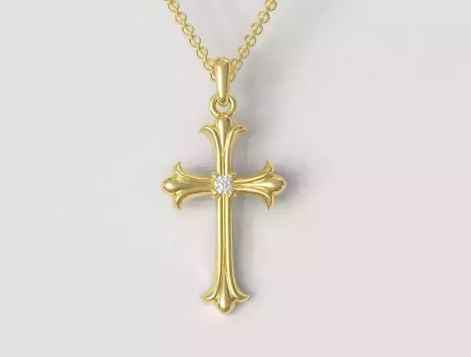 Gothic Cross Pendant 3D print model