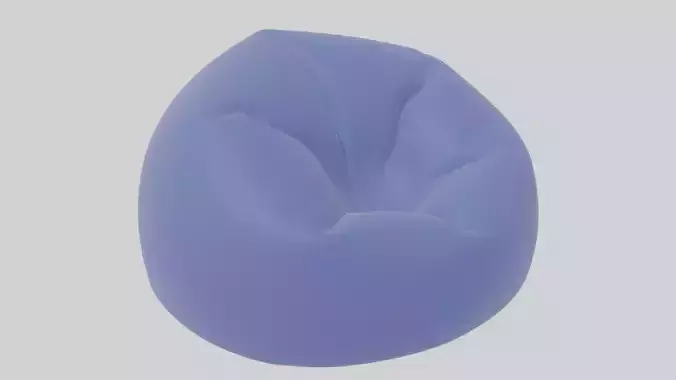 Soft Blue Leather Bean Bag chair