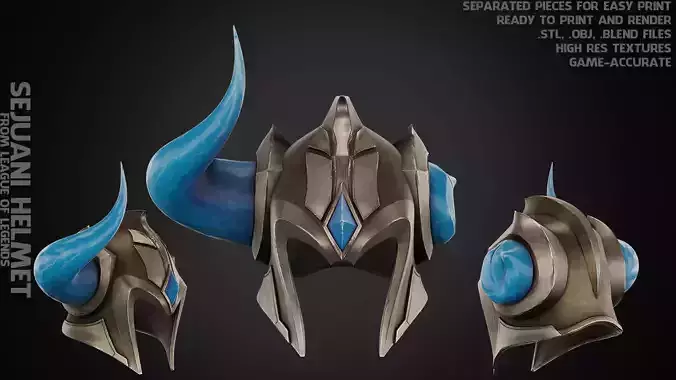 League of Legends Sejuani Helmet for Cosplay 3D print model