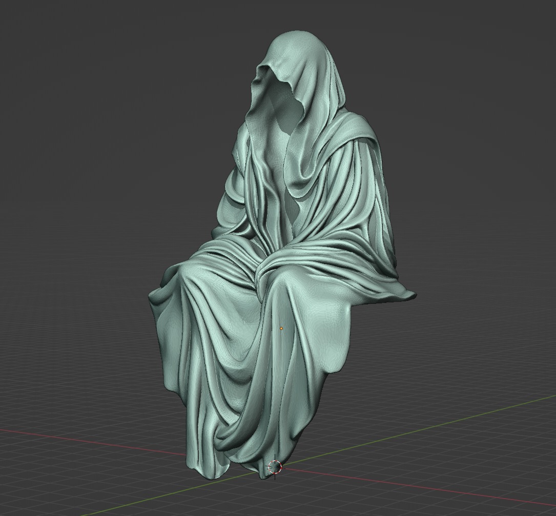 Sitting Ghost Lurking Spectre 3D print model_3