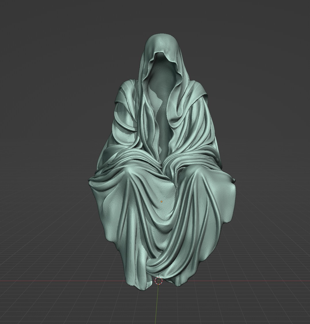 Sitting Ghost Lurking Spectre 3D print model_4