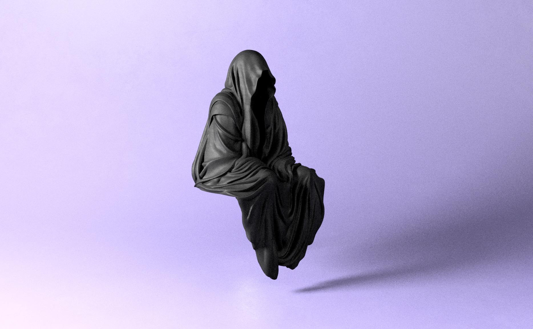 Sitting Ghost Lurking Spectre 3D print model_1