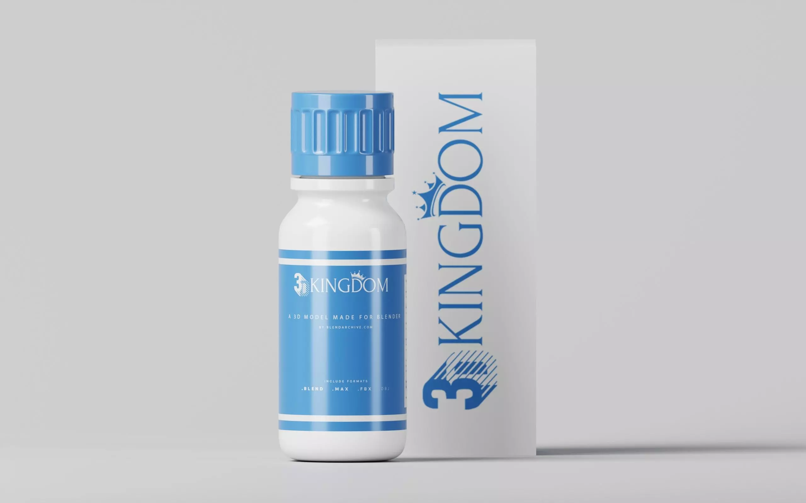 Plastic Medicine Bottle with box Low-poly 3D model