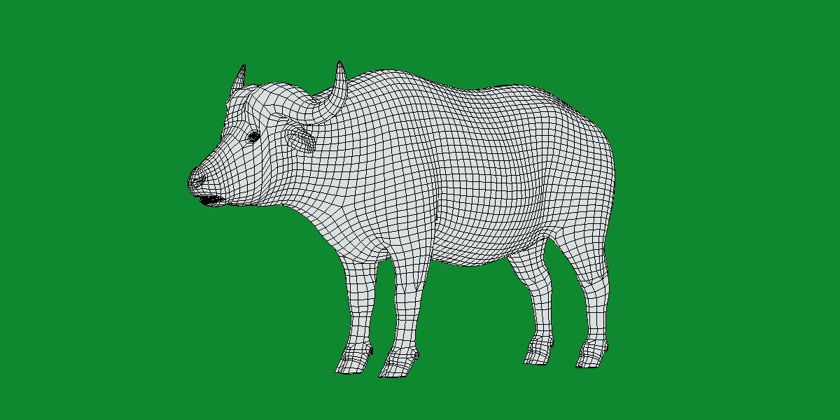 African Buffalo Low-poly 3D model_23