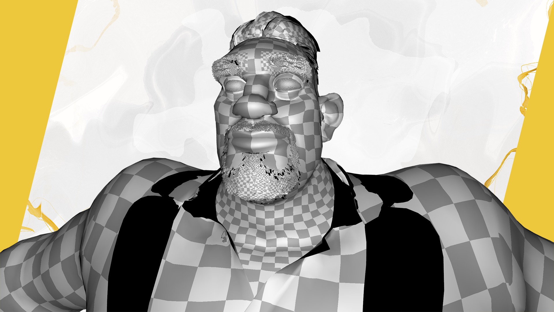 Toon Strongman in Security Guard costume Low-poly 3D model_33