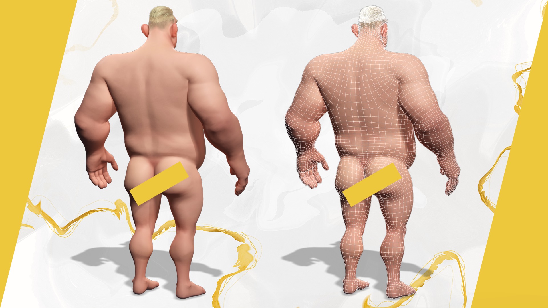  Toon Strongman in Security Guard costume Low-poly 3D model_3