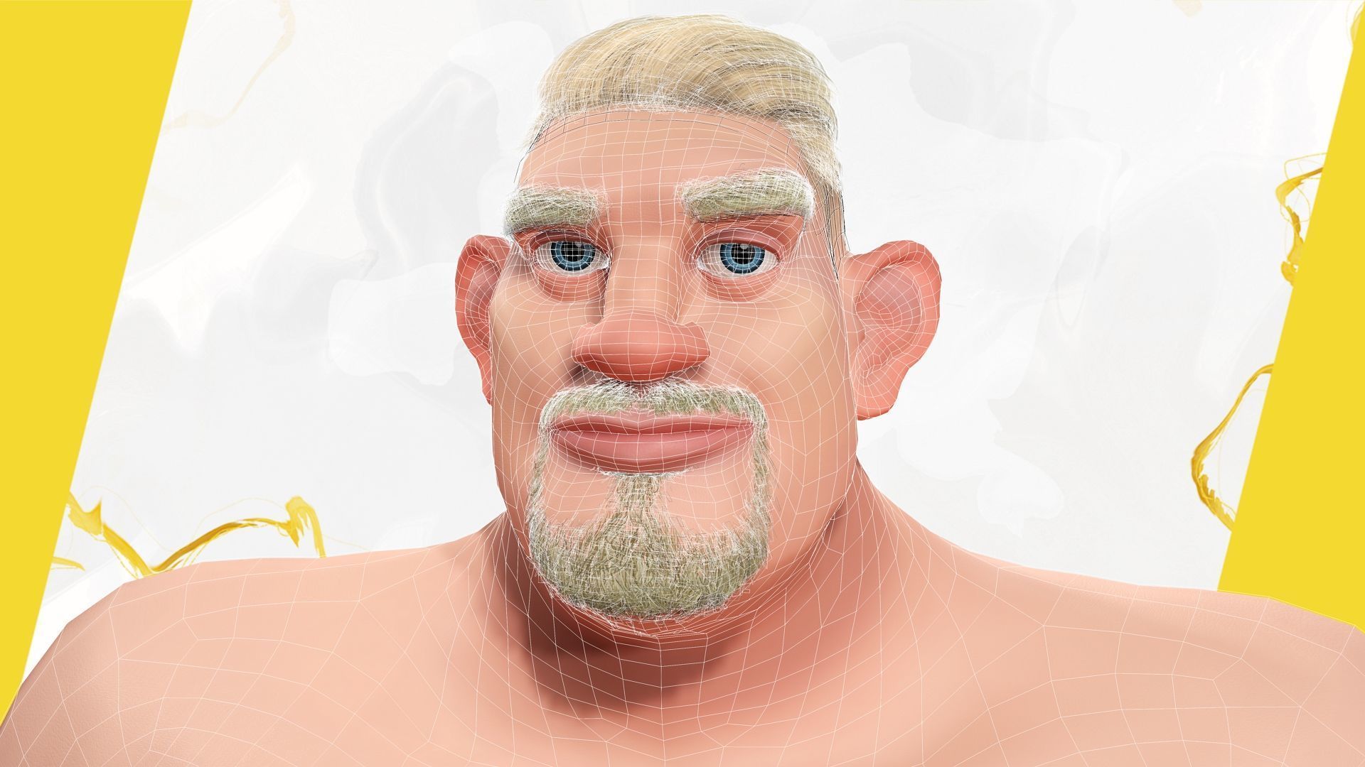  Toon Strongman in Security Guard costume Low-poly 3D model_6