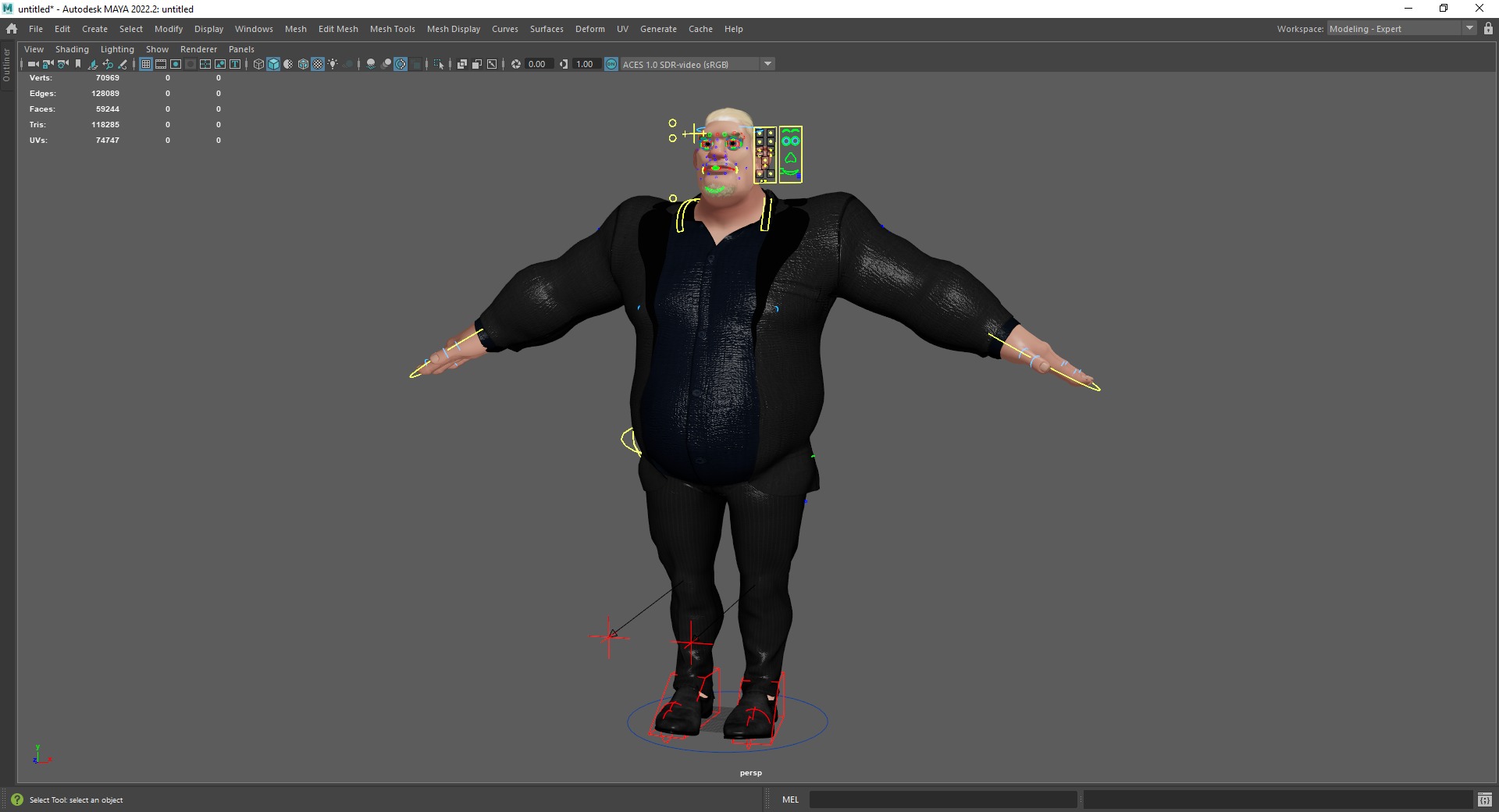  Toon Strongman in Security Guard costume Low-poly 3D model_26
