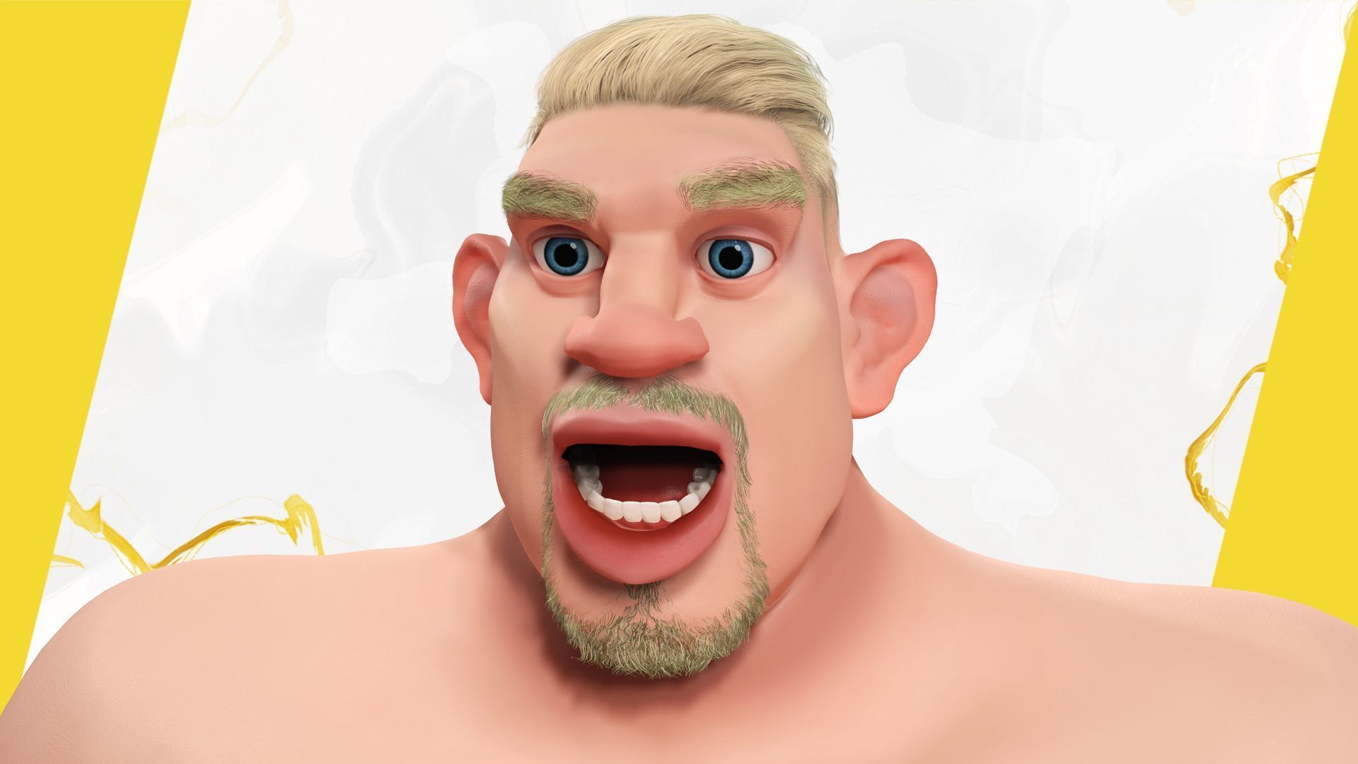  Toon Strongman in Security Guard costume Low-poly 3D model_12