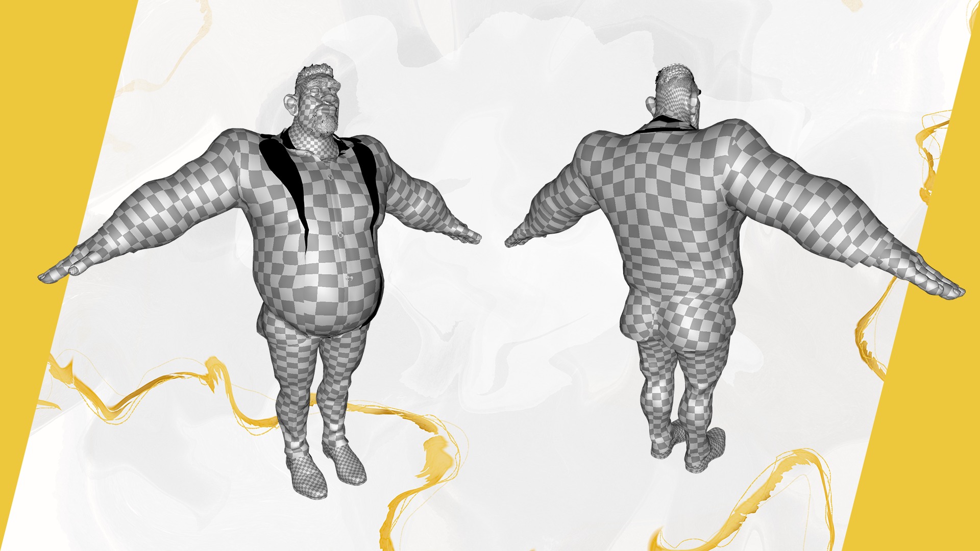  Toon Strongman in Security Guard costume Low-poly 3D model_32