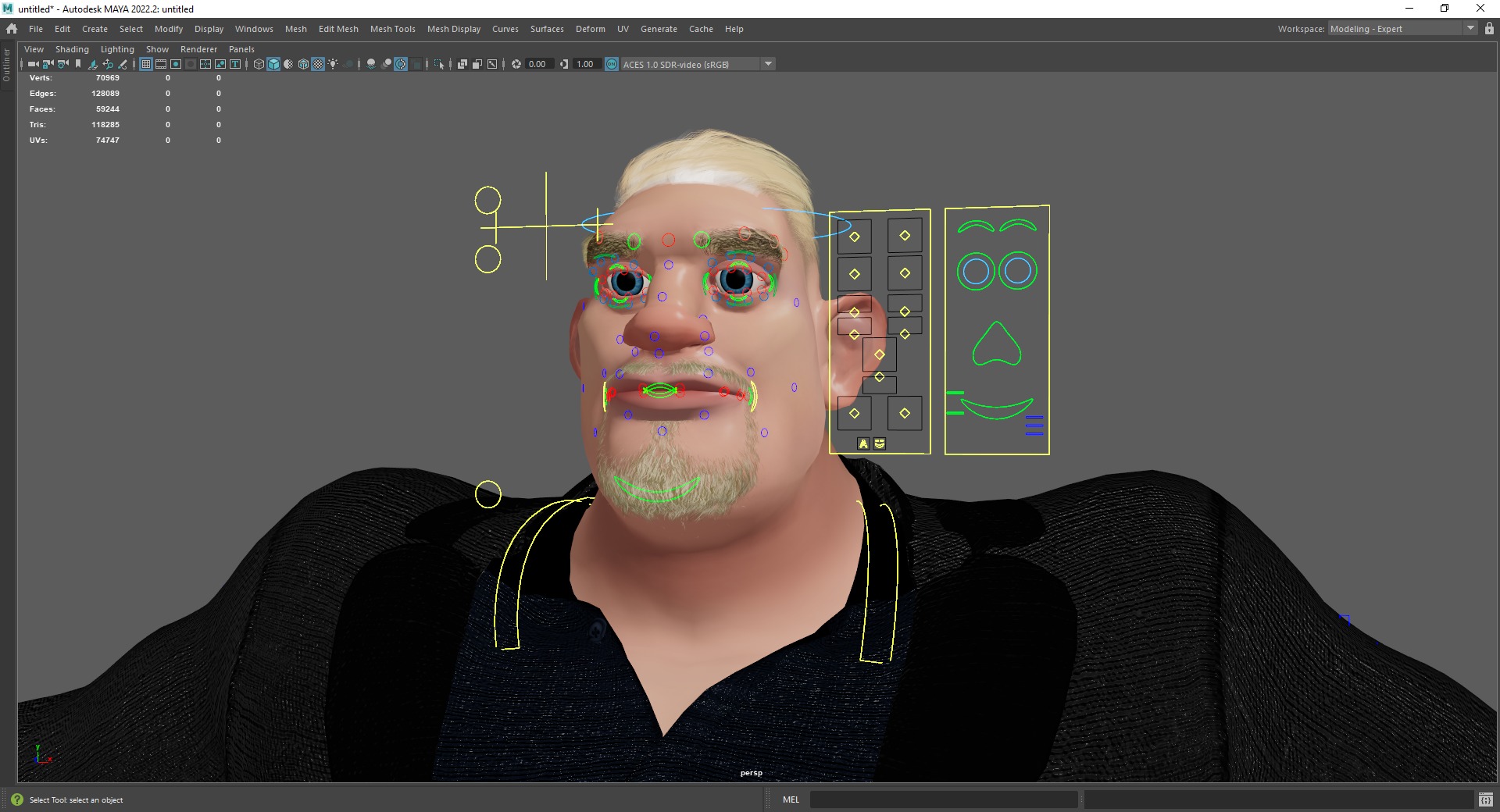  Toon Strongman in Security Guard costume Low-poly 3D model_27