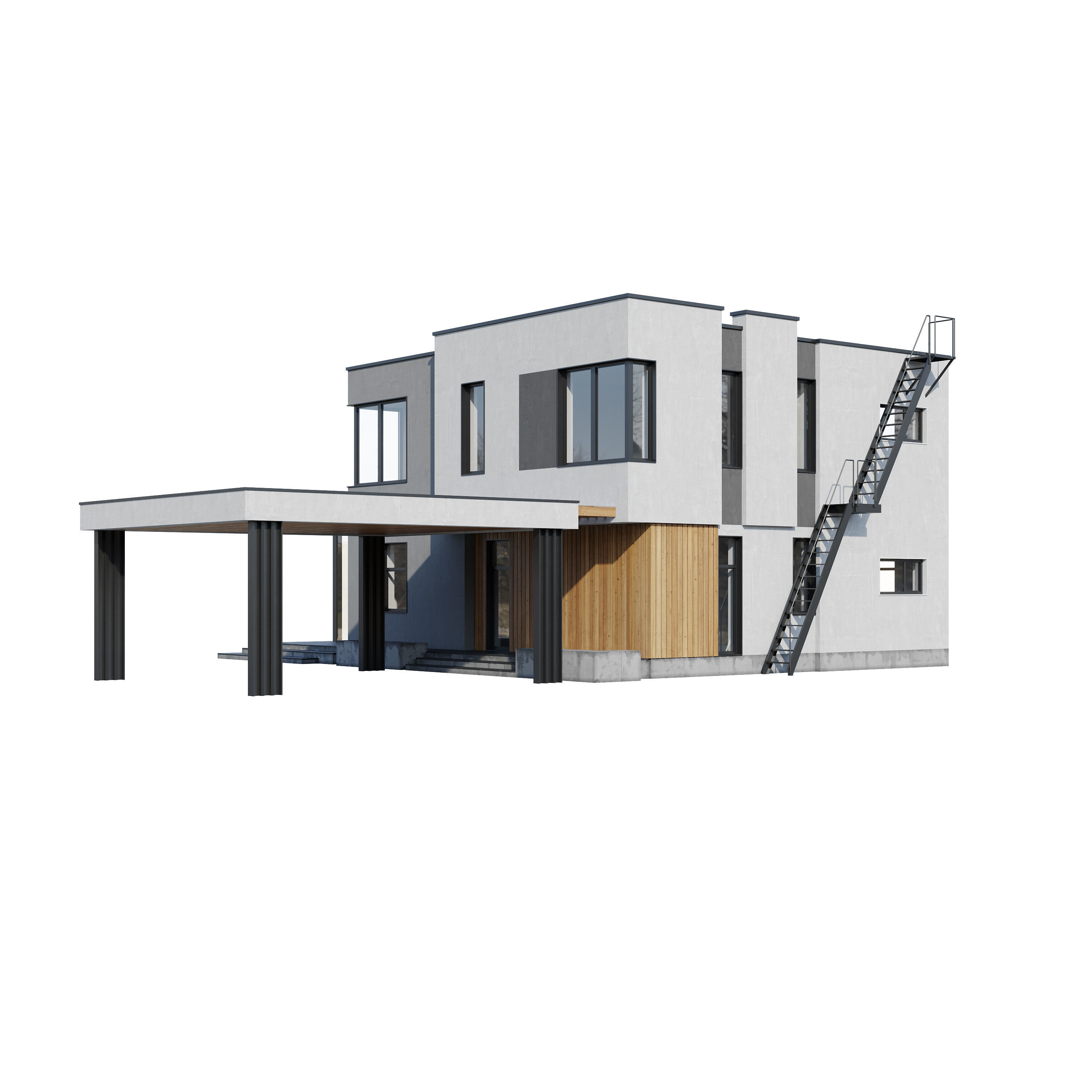 Modern house V93 3D model_10