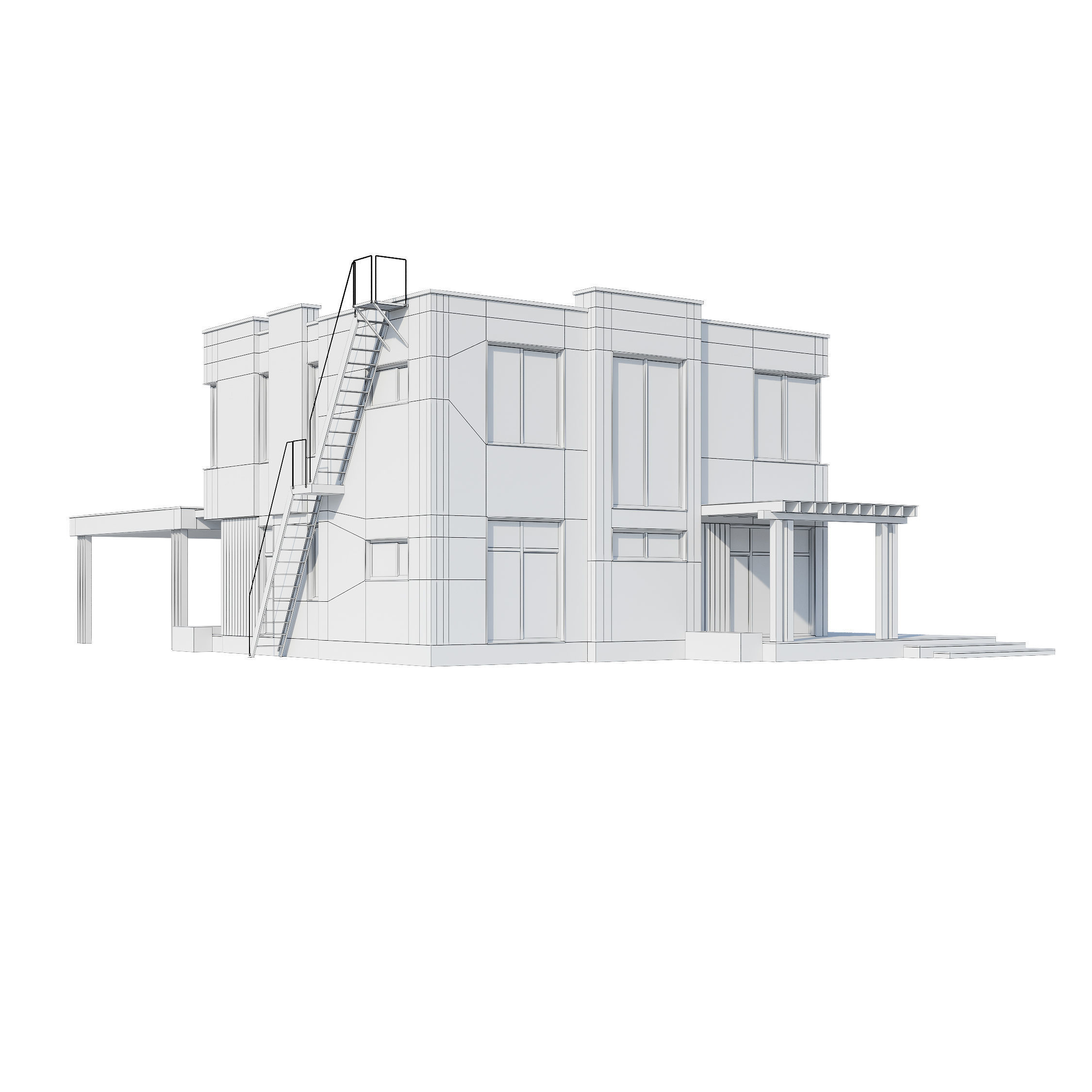 Modern house V93 3D model_5