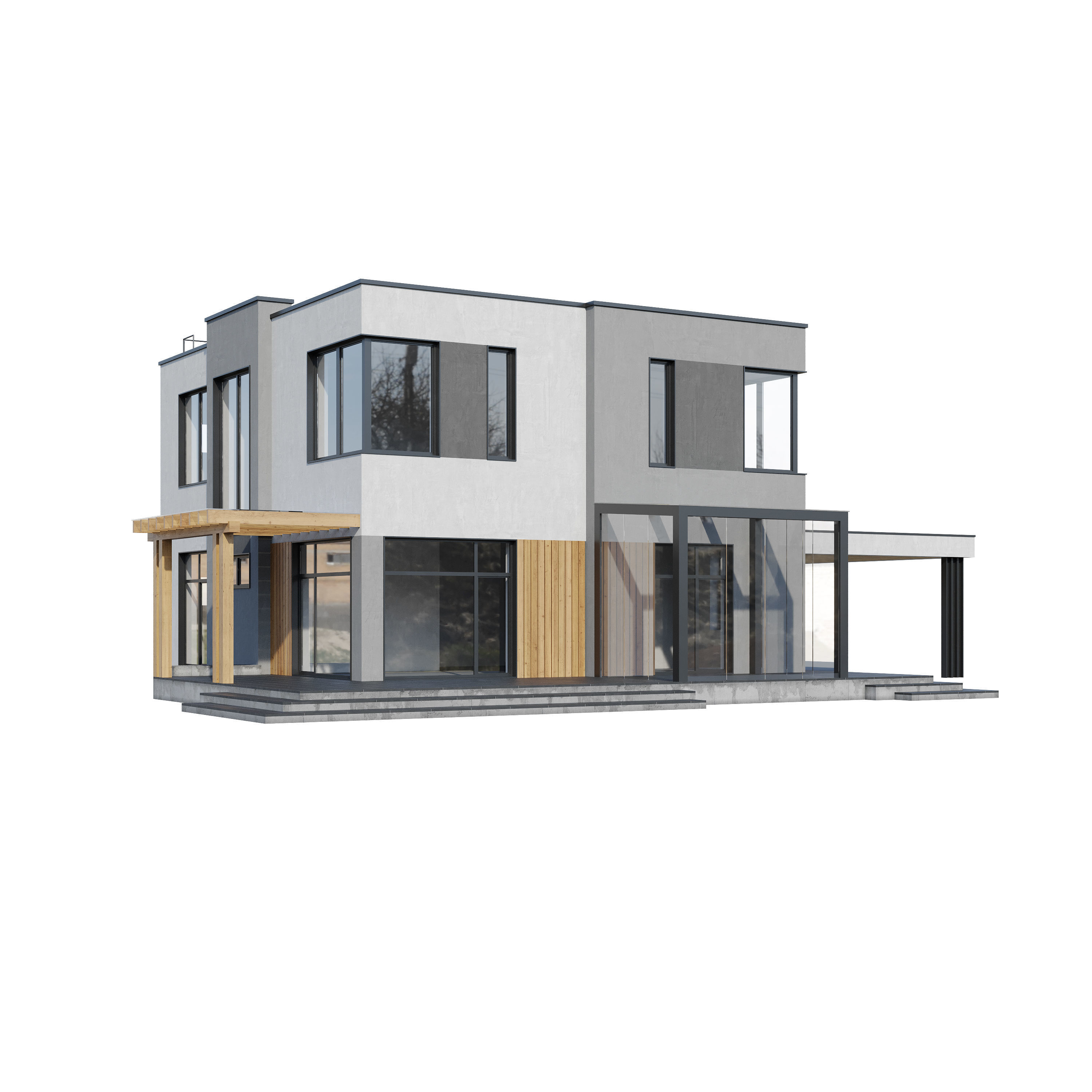 Modern house V93 3D model_9